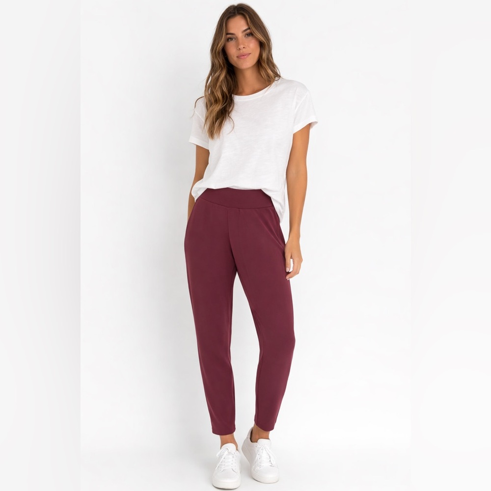 Barefoot Dreams Sweatpants Pants Pull On Casual Maroon Red